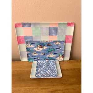 VINEYARD VINES For Target Melamine Tray Set of 4 ~ BPA-Free